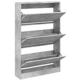 VidaXL Schuhschrank 80x21x125,5 cm Holzwerkstoff Betongrau