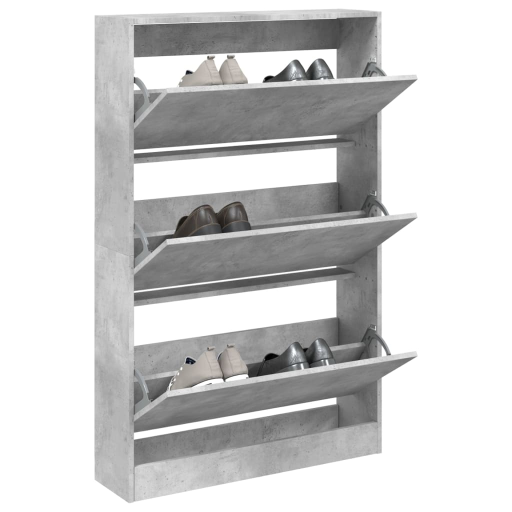 VidaXL Schuhschrank 80x21x125,5 cm Holzwerkstoff Betongrau