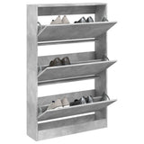 VidaXL Schuhschrank 80x21x125,5 cm Holzwerkstoff Betongrau