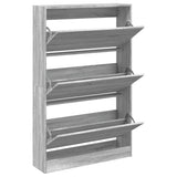 VidaXL Schuhschrank 80 x 21 x 125,5 cm, Holzwerkstoff, graue Sonoma-Eiche