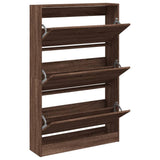 VidaXL Schuhschrank 80x21x125,5 cm, fertige Holzfarbe, braune Eiche