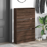 VidaXL Schuhschrank 80x21x125,5 cm, fertige Holzfarbe, braune Eiche