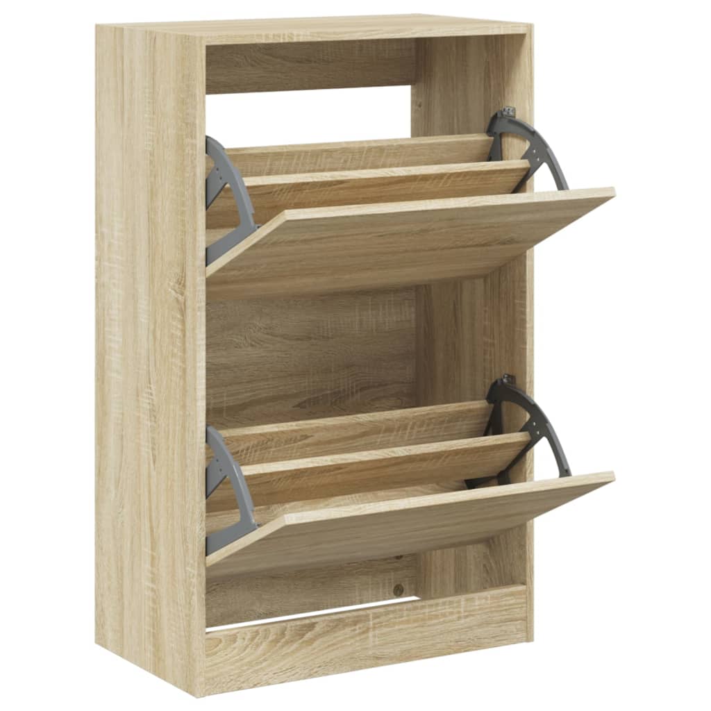VidaXL Schuhschrank 60x34x96,5 cm Holzwerkstoff Sonoma-Eiche-farbig