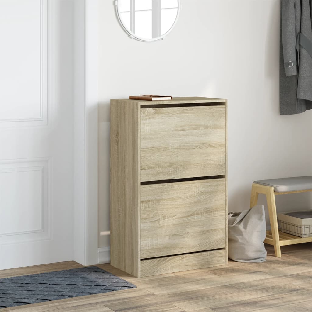 VidaXL Schuhschrank 60x34x96,5 cm Holzwerkstoff Sonoma-Eiche-farbig