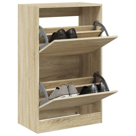 VidaXL Schuhschrank 60x34x96,5 cm Holzwerkstoff Sonoma-Eiche-farbig