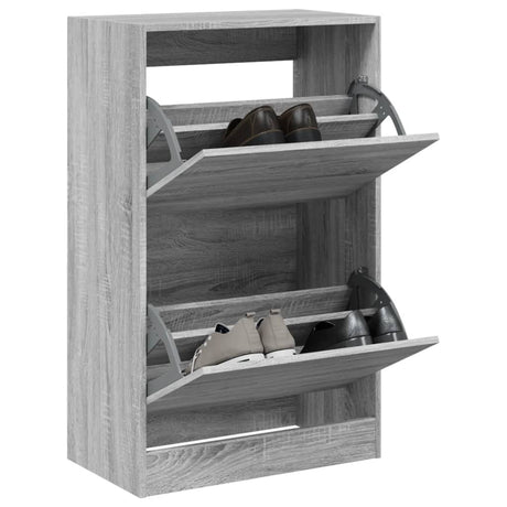 Vidaxx Schuhschrank 60x34x96,5 cm, Holzwerkstoff, Farbe Sonoma-Eiche, Grau
