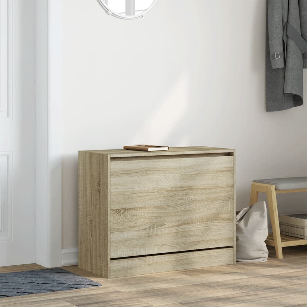 VidaXL Schuhschrank 80x34x63 cm, Holzwerkstoff Sonoma-Eiche