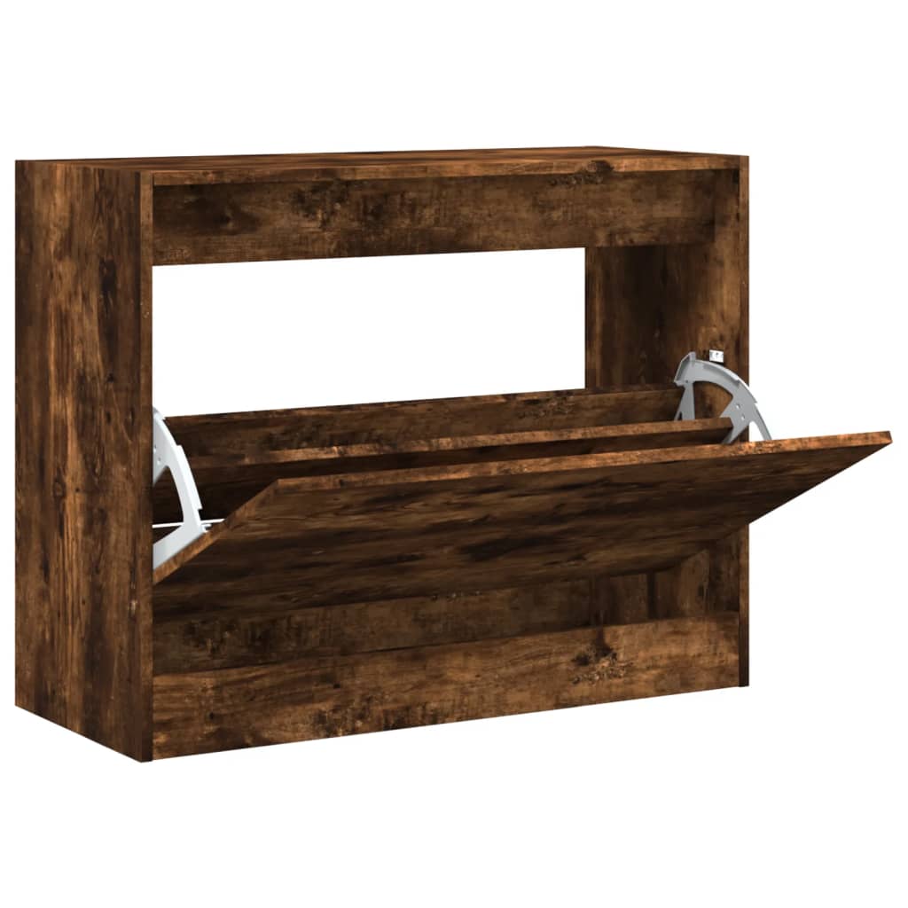Vidaxx Schuhschrank 80x34x63 cm verarbeitetes Holz, geräucherte Eiche