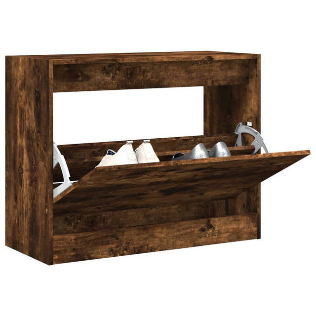 Vidaxx Schuhschrank 80x34x63 cm verarbeitetes Holz, geräucherte Eiche