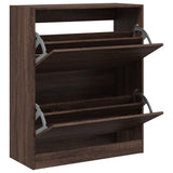 VidaXL Schuhschrank 80x34x96,5 cm, fertige Holzfarbe, braune Eiche
