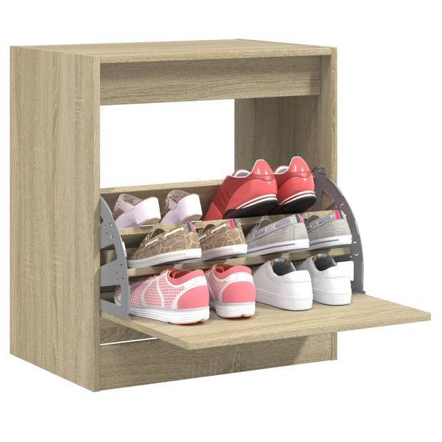 VidaXL Schuhschrank 60x42x69 cm, Holzwerkstoff Sonoma-Eiche
