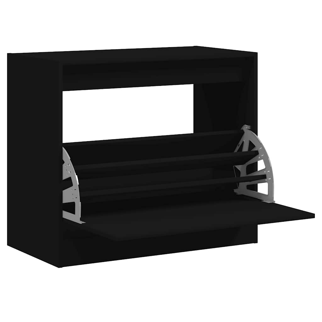 Vidaxx Schuhschrank 80x42x69 cm lackiertes Holz schwarz