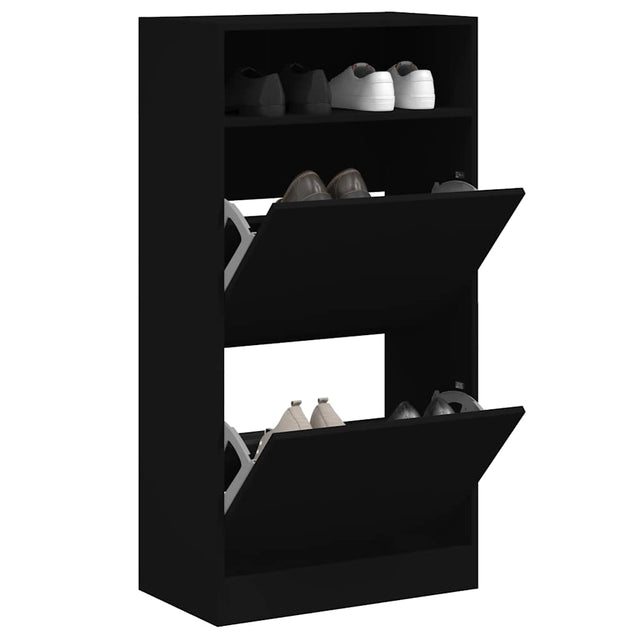 Vidaxx Schuhschrank 60x34x116 cm lackiertes Holz schwarz
