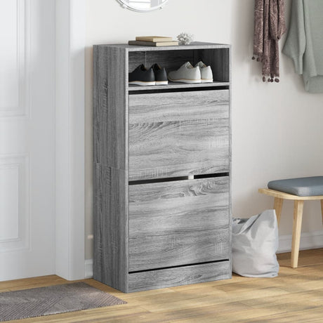 Vidaxx Schuhschrank 60x34x116 cm, Holzwerkstoff, Farbe Sonoma-Eiche grau
