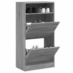 Vidaxx Schuhschrank 60x34x116 cm, Holzwerkstoff, Farbe Sonoma-Eiche grau