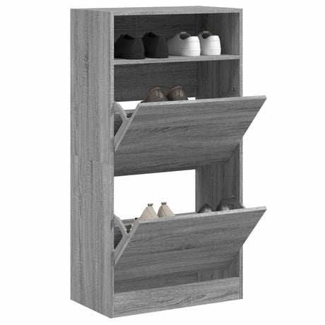 Vidaxx Schuhschrank 60x34x116 cm, Holzwerkstoff, Farbe Sonoma-Eiche grau