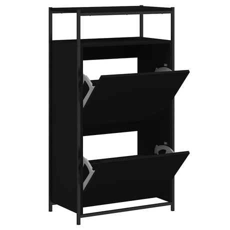 Vidaxx Schuhschrank 60x34x112 cm lackiertes Holz schwarz