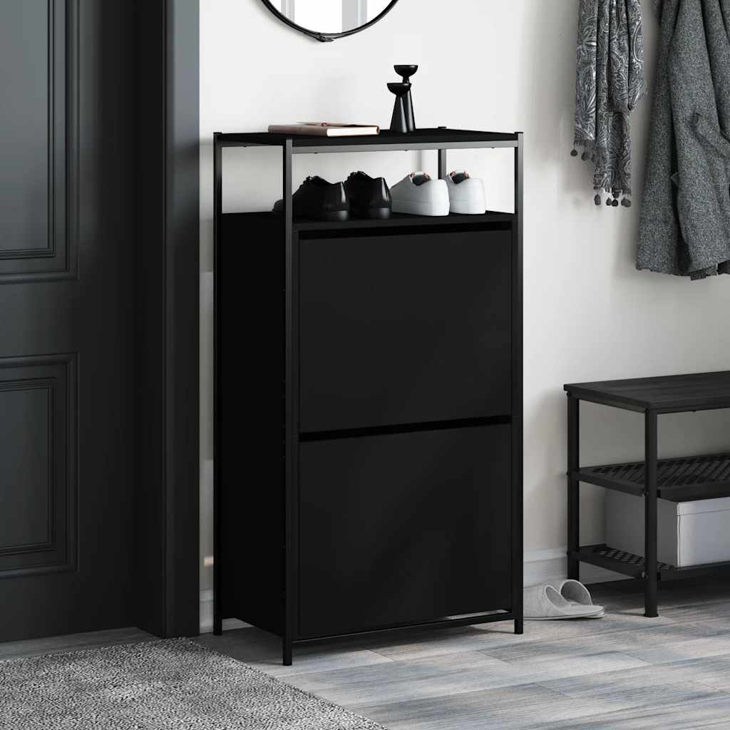 Vidaxx Schuhschrank 60x34x112 cm lackiertes Holz schwarz