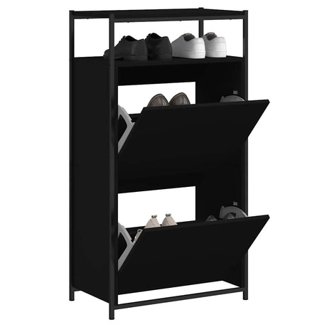 Vidaxx Schuhschrank 60x34x112 cm lackiertes Holz schwarz