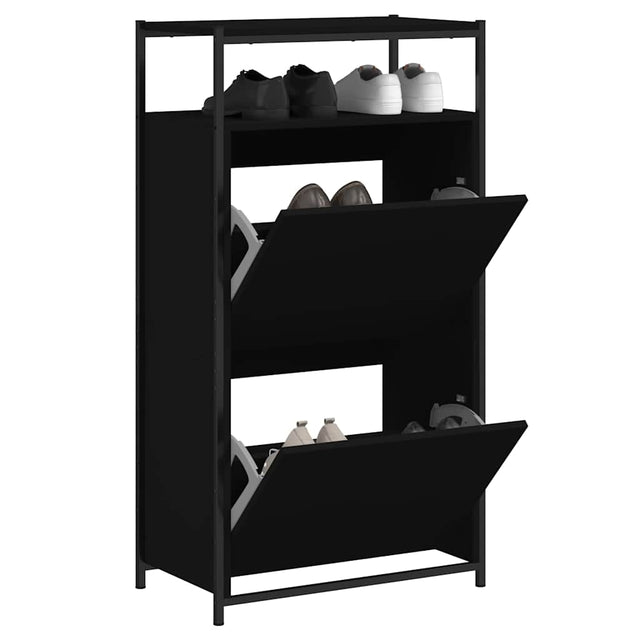 Vidaxx Schuhschrank 60x34x112 cm lackiertes Holz schwarz