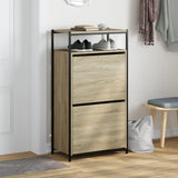 VidaXL Schuhschrank 60x34x112 cm Holzwerkstoff Sonoma-Eiche-farbig