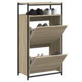VidaXL Schuhschrank 60x34x112 cm Holzwerkstoff Sonoma-Eiche-farbig