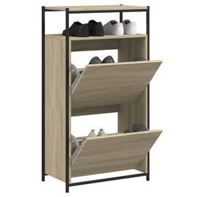 VidaXL Schuhschrank 60x34x112 cm Holzwerkstoff Sonoma-Eiche-farbig