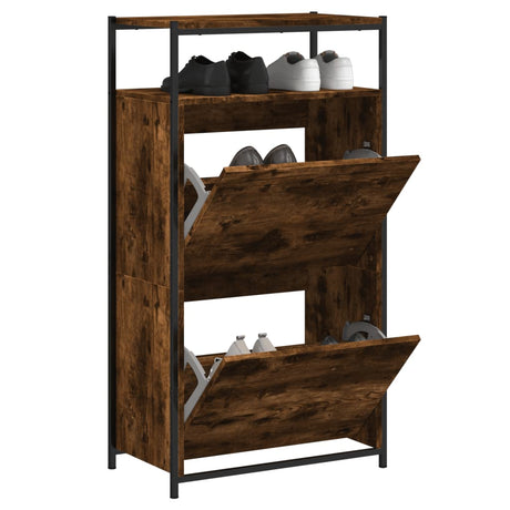 Vidaxx Schuhschrank 60x34x112 cm verarbeitetes Holz, geräucherte Eiche