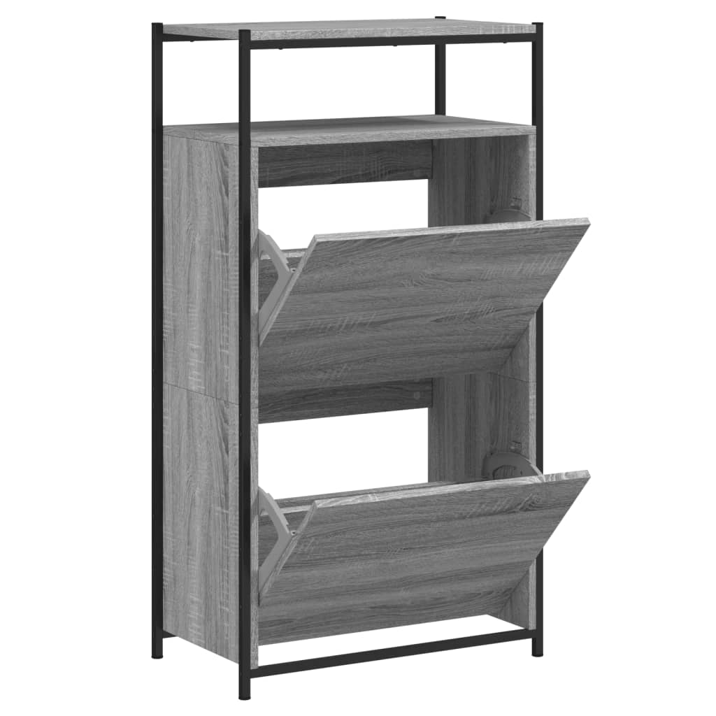 Vidaxx Schuhschrank 60x34x112 cm, Holzwerkstoff, Farbe Sonoma-Eiche grau