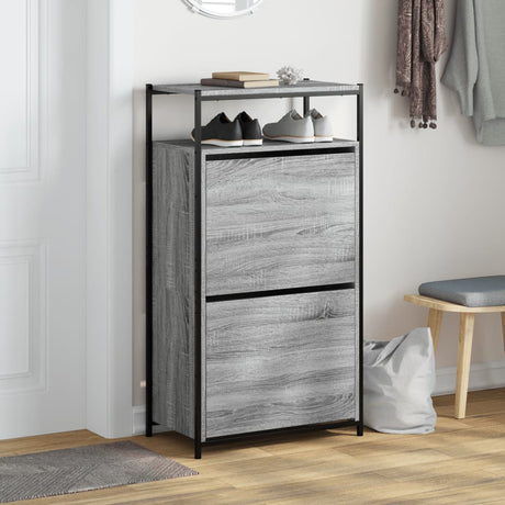 Vidaxx Schuhschrank 60x34x112 cm, Holzwerkstoff, Farbe Sonoma-Eiche grau