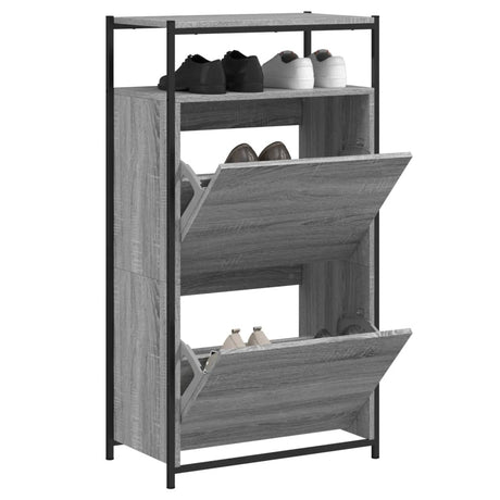 Vidaxx Schuhschrank 60x34x112 cm, Holzwerkstoff, Farbe Sonoma-Eiche grau
