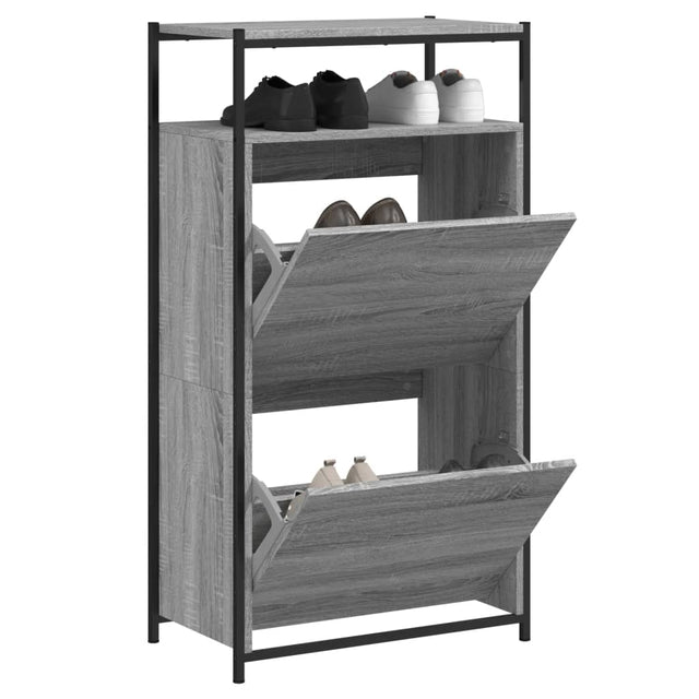 Vidaxx Schuhschrank 60x34x112 cm, Holzwerkstoff, Farbe Sonoma-Eiche grau