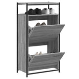 Vidaxx Schuhschrank 60x34x112 cm, Holzwerkstoff, Farbe Sonoma-Eiche grau