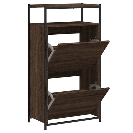 Vidaxx Schuhschrank 60x34x112 cm, fertige Holzfarbe, braune Eiche
