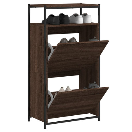 Vidaxx Schuhschrank 60x34x112 cm, fertige Holzfarbe, braune Eiche