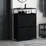 VidaXL Schuhschrank 75x34x112 cm lackiertes Holz schwarz