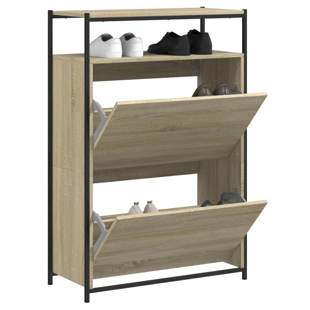 VidaXL Schuhschrank 75x34x112 cm Holzwerkstoff Sonoma-Eiche
