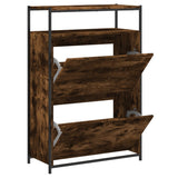 VidaXL Schuhschrank 75x34x112 cm Holzwerkstoff, geräucherte Eiche