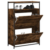 VidaXL Schuhschrank 75x34x112 cm Holzwerkstoff, geräucherte Eiche