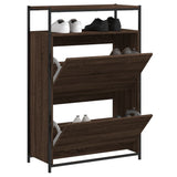 VidaXL Schuhschrank 75x34x112 cm, fertige Holzfarbe, braune Eiche