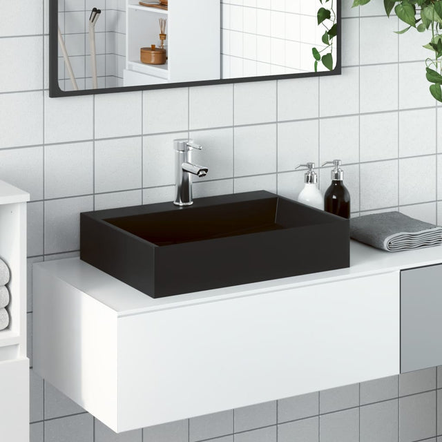 Vidaxx Waschbecken 50x38x11 cm Mineralgussmarmor mattschwarz