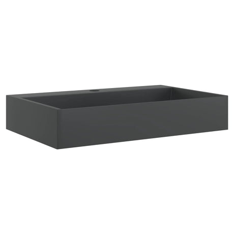 VidaXL Waschbecken 60x38x11 cm, Mineralgussmarmor mattschwarz