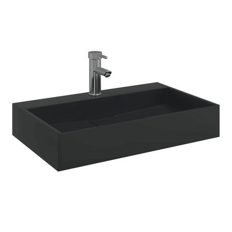 VidaXL Waschbecken 60x38x11 cm, Mineralgussmarmor mattschwarz