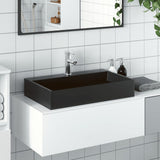 VidaXL Waschbecken 60x38x11 cm, Mineralgussmarmor mattschwarz
