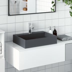 Vidaxx Waschbecken 50x38x11 cm Mineralguss Marmorguss Anthrazit
