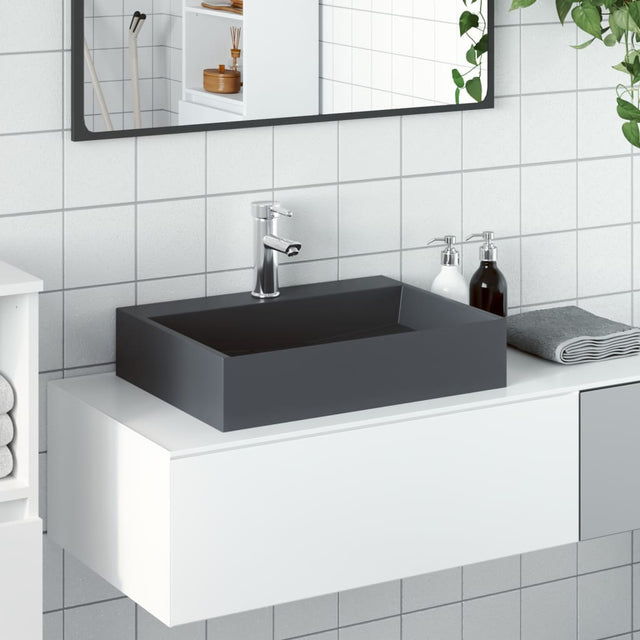 Vidaxx Waschbecken 50x38x11 cm Mineralguss Marmorguss Anthrazit