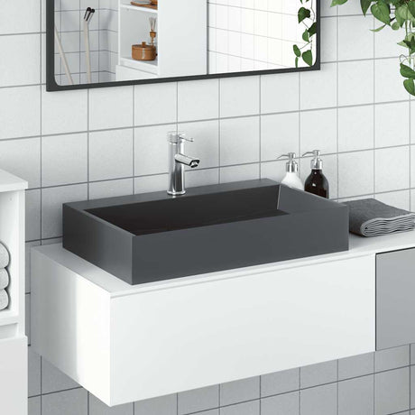 Vidaxx Waschbecken 60x38x11 cm Mineralguss Marmorguss Anthrazit