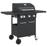 VidaXL Gasgrill mit 4 Brennern, pulverbeschichteter Stahl, schwarz