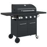 VidaXL Gasgrill mit 5 Brennern, pulverbeschichteter Stahl, schwarz