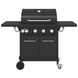 VidaXL Gasgrill mit 5 Brennern, pulverbeschichteter Stahl, schwarz